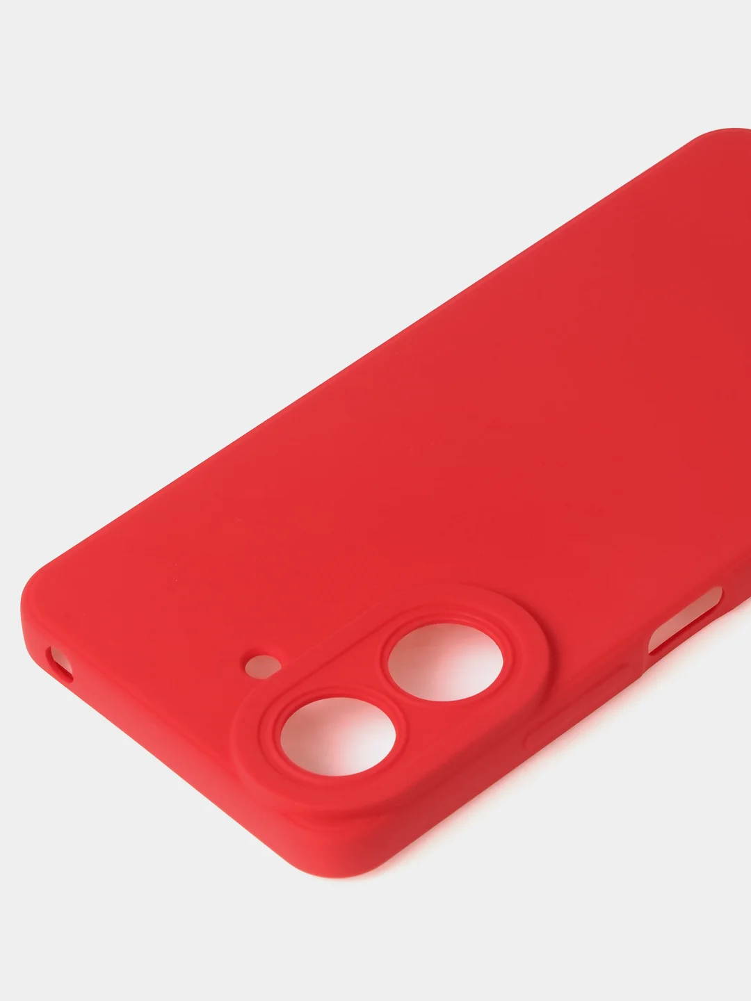 Красный чехол для Xiaomi Redmi 13C / Poco C65 матовый с дополнительной защитой камеры