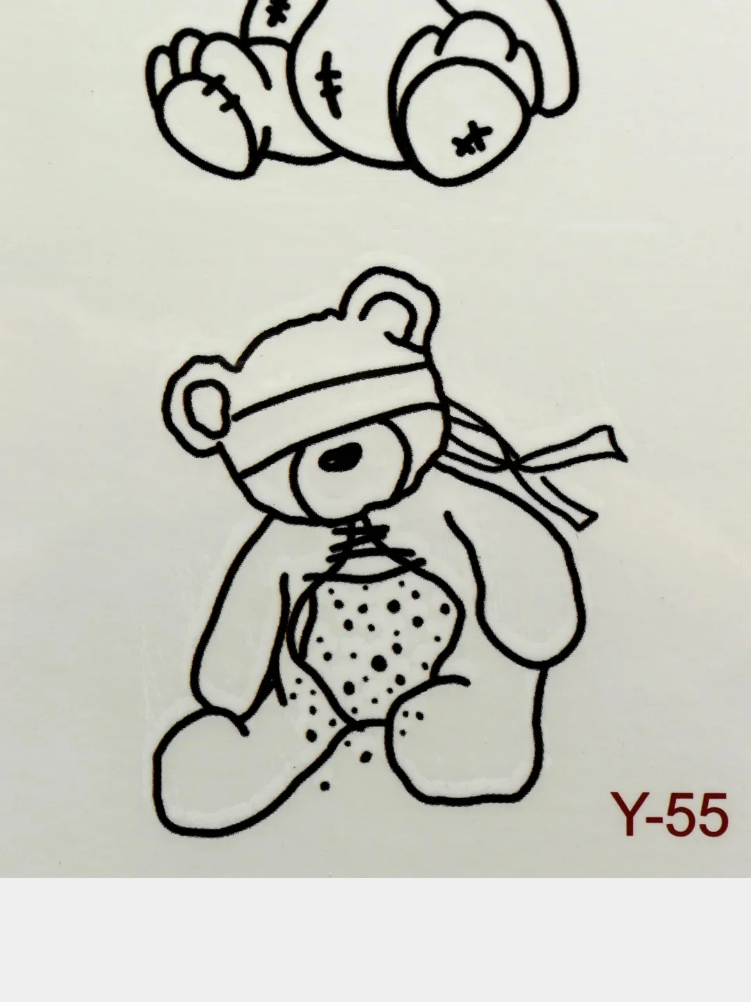 Конфетный временная переводная татуировка "Забавные мишки 2", 9,5х5,5 см