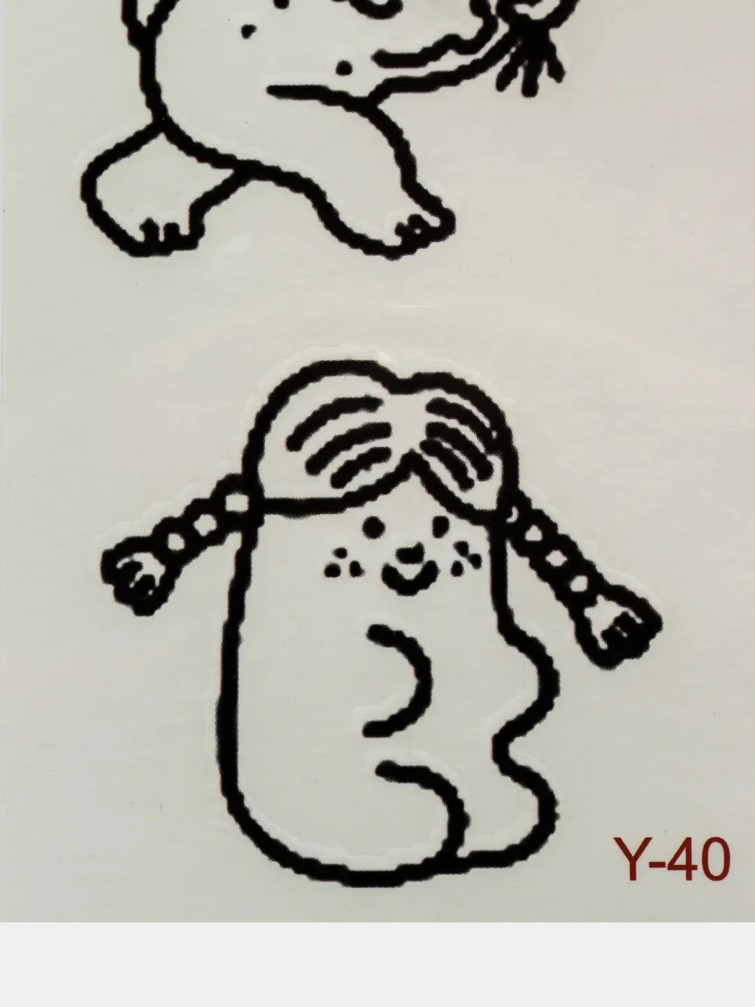 Коралловый временная переводная татуировка "Забавные мишки 2", 9,5х5,5 см