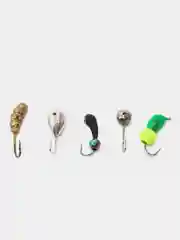 Серый металлик мормышка 5шт рыболовная, зимняя, уралка, коза, вольфрам, свинец, паяная, муравей, капля