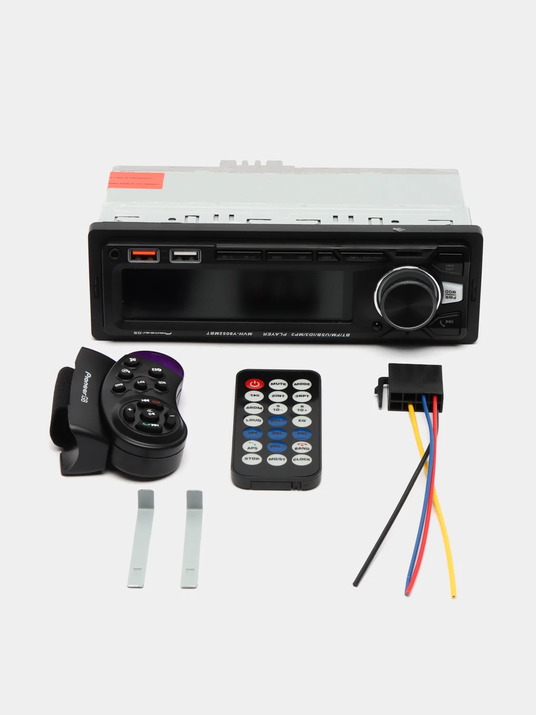 Магнитола автомобильная, 1 DIN, Bluetooth, AUX, USB, пульт в комплекте