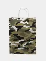 Зелёный хаки пакет бумажный24 х 32 х 10,5см/Подарочный пакет с крученными ручками/Пакет на любые случаи