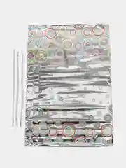 Разноцветный пакет подарочный,фольгированный, 30*50 см, с ленточками 30 см, без ручки