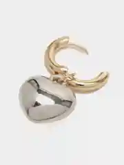 Серьги-кольца "Сердце", серьги 2 в 1, висячие серьги, серьги в стиле баленсиага
