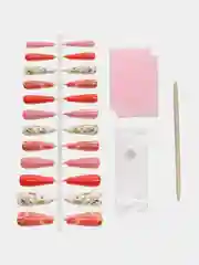 Алый накладные ногти, типсы для маникюра, акриловые