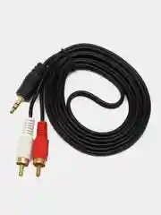 Кабель золоченный AUX 3.5 - 2RCA, 1,5 м