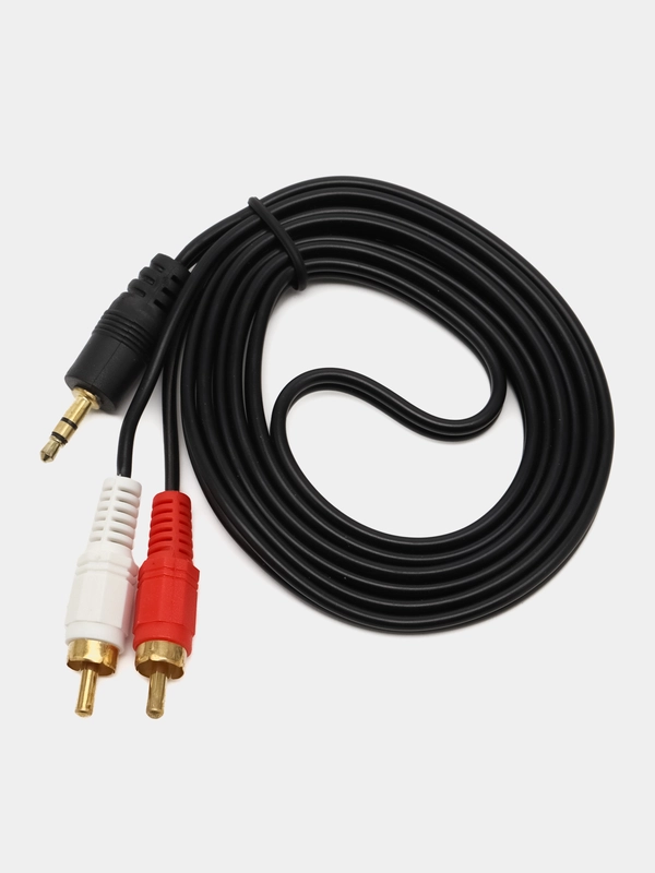 Кабель золоченный AUX 3.5 - 2RCA, 1,5 м