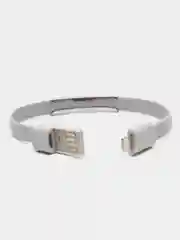 Серебряный силиконовый браслет-кабель для телефона Lightning/ Type-C/Micro-USB xiaomi iphone samsung