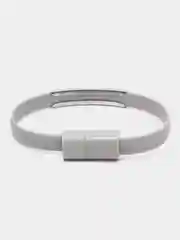Серебряный силиконовый браслет-кабель для телефона Lightning/ Type-C/Micro-USB xiaomi iphone samsung