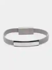 Серебряный силиконовый браслет-кабель для телефона Lightning/ Type-C/Micro-USB xiaomi iphone samsung