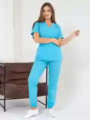 Голубой медицинский костюм, женский