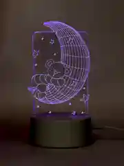 Бежевый светильник-ночник 3D, светодиодный, с пультом, цветной, RGB