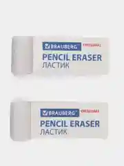 Ластик Brauberg Original, белый, прямоугольный, картонный держатель, 45 х 17 х 10 мм