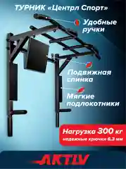 Турник 3 в 1 Absolute Champion Центрл Спорт черный с черными ручками разборный Aktiv