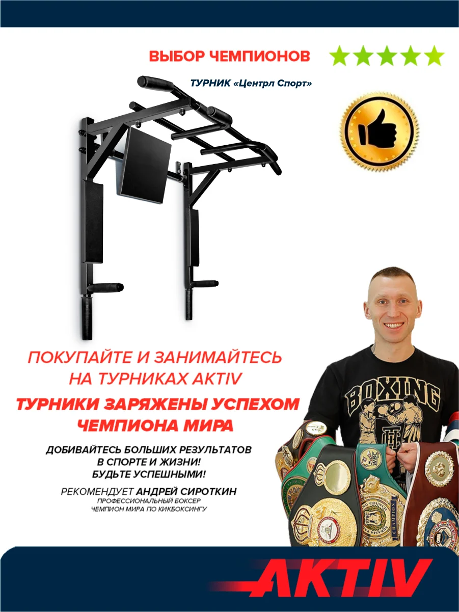 Турник 3 в 1 Absolute Champion Центрл Спорт черный с черными ручками разборный Aktiv