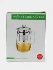 Хром чайник заварочный стеклянный с ситечком, 750 мл