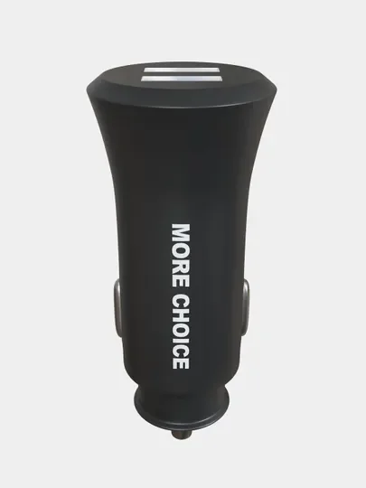 Белый автомобильное зарядное устройство More choice AC23m, 2 USB 2.4A, с кабелем micro USB