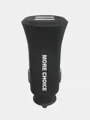 Белый автомобильное зарядное устройство More choice AC23m, 2 USB 2.4A, с кабелем micro USB