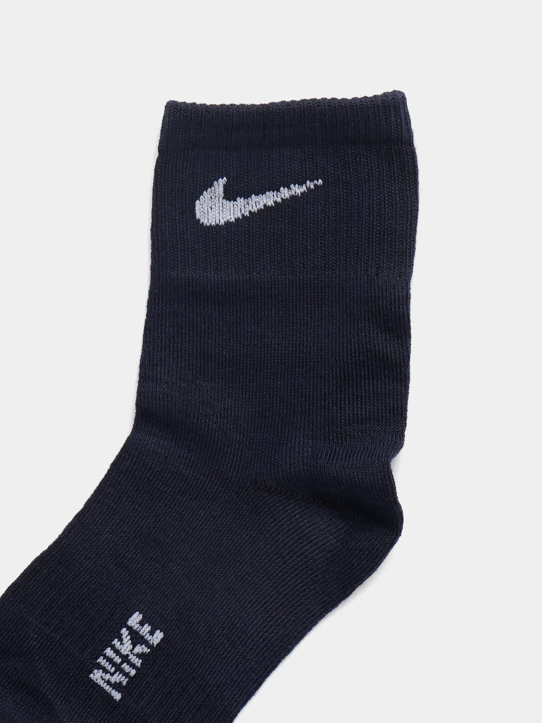 Носки мужские спортивные средней длины с вышитым принтом Найк (Nike), хлопок, набор 5 пар