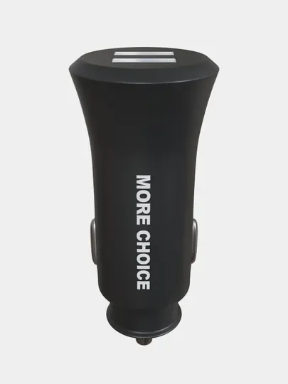 Белый автомобильное зарядное устройство More choice AC23i, 2 USB 2.4A, с кабелем Lightning