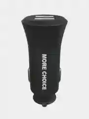 Белый автомобильное зарядное устройство More choice AC23i, 2 USB 2.4A, с кабелем Lightning