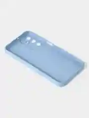 Голубой чехол для Samsung A15 матовый с дополнительной защитой камеры