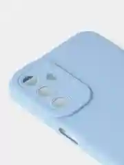 Голубой чехол для Samsung A15 матовый с дополнительной защитой камеры