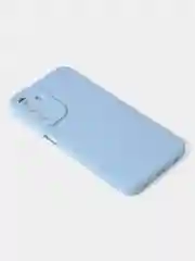 Голубой чехол для Samsung A15 матовый с дополнительной защитой камеры