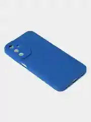 Синий чехол для Samsung A15 матовый с дополнительной защитой камеры
