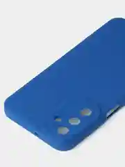 Синий чехол для Samsung A15 матовый с дополнительной защитой камеры