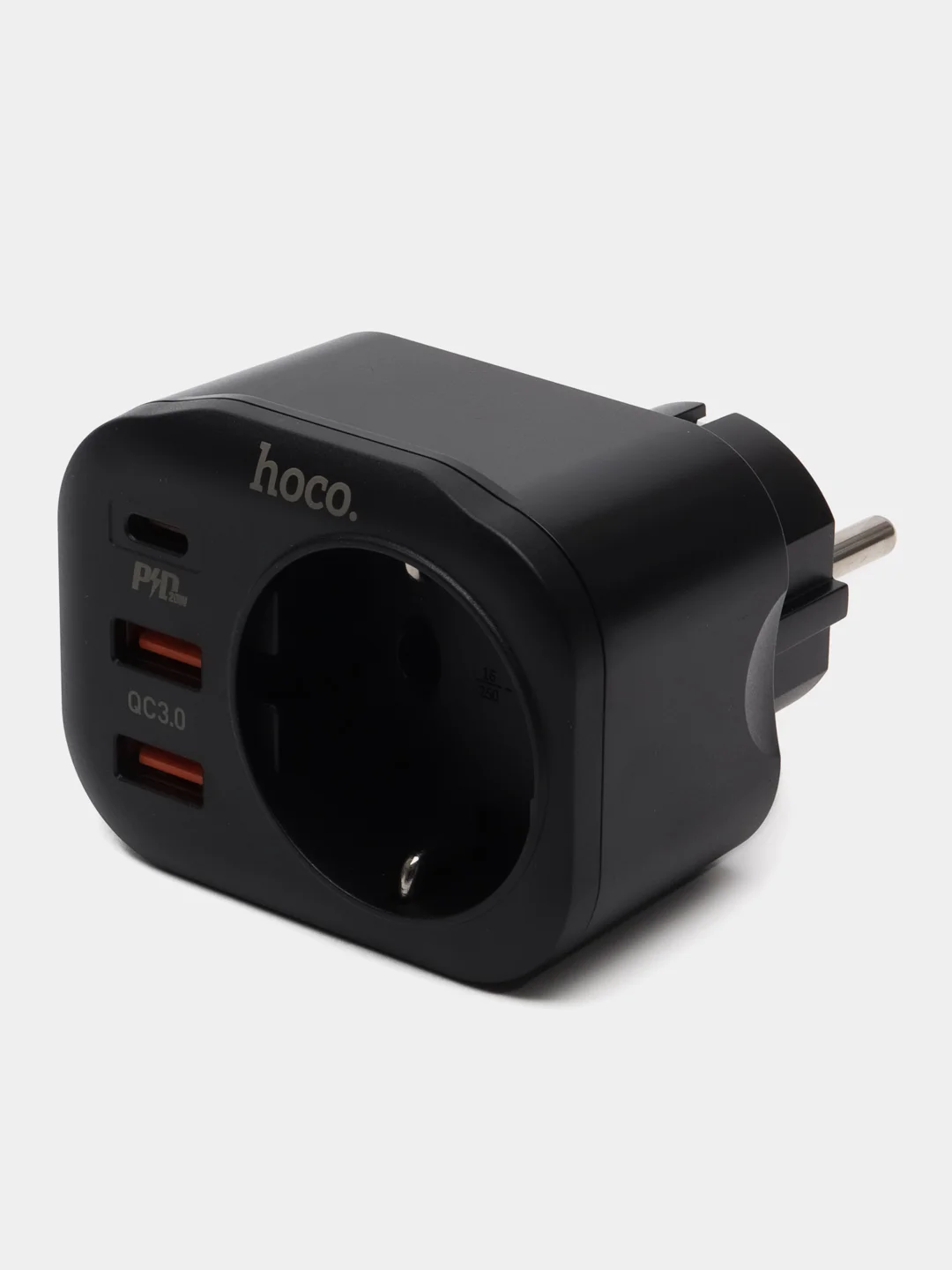 Белый сетевой фильтр Hoco NS3, 1 розетка, выходы 2xUSB, QC3.0, 18W, Type-C, PD20W