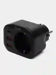 Белый сетевой фильтр Hoco NS3, 1 розетка, выходы 2xUSB, QC3.0, 18W, Type-C, PD20W