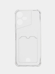 Чехол для Tecno Pova Neo 3 (Техно Пова Нео 3) прозрачный, с карманом для карты