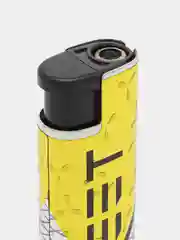 Желтый зажигалка металлическая, газовая, автоген, заправляемая