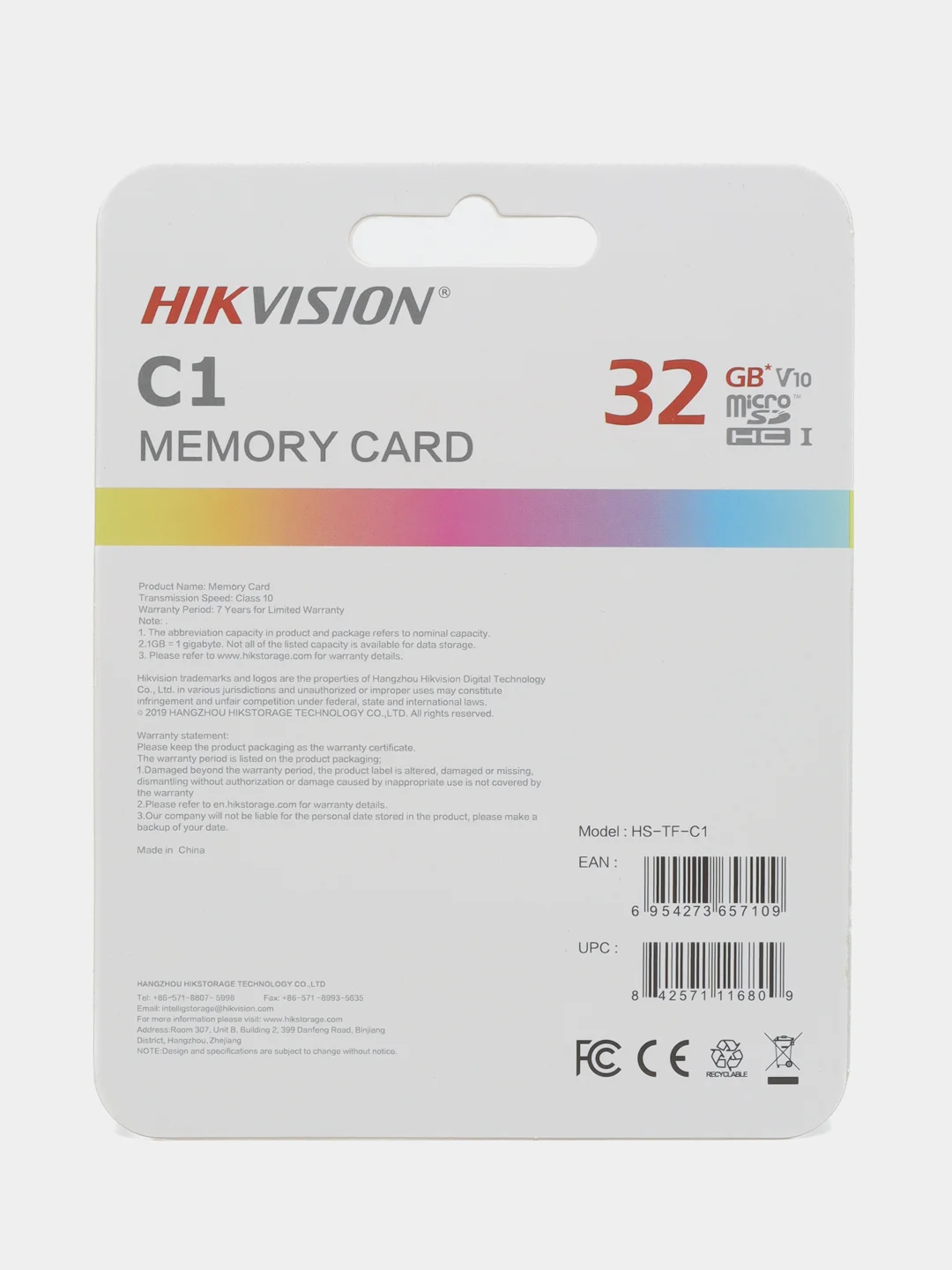 Карта памяти Hikvision C1 microSD 16/32/64/128GB+SD Class10 V10 micro SD флеш карта