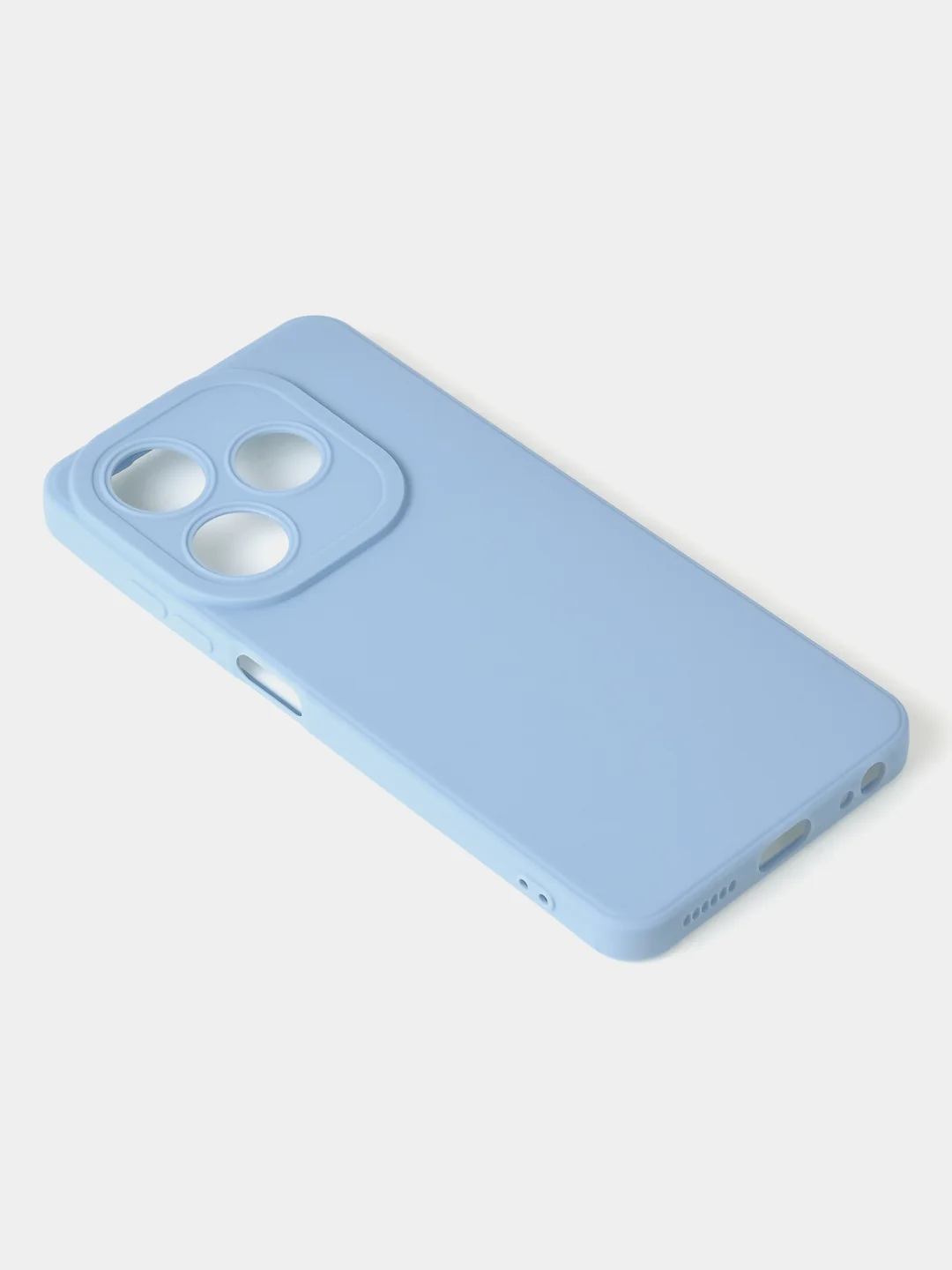 Голубой чехол для Tecno Spark GO 2024 /Tecno Pop 8 цветной матовый с дополнительной защитой камеры