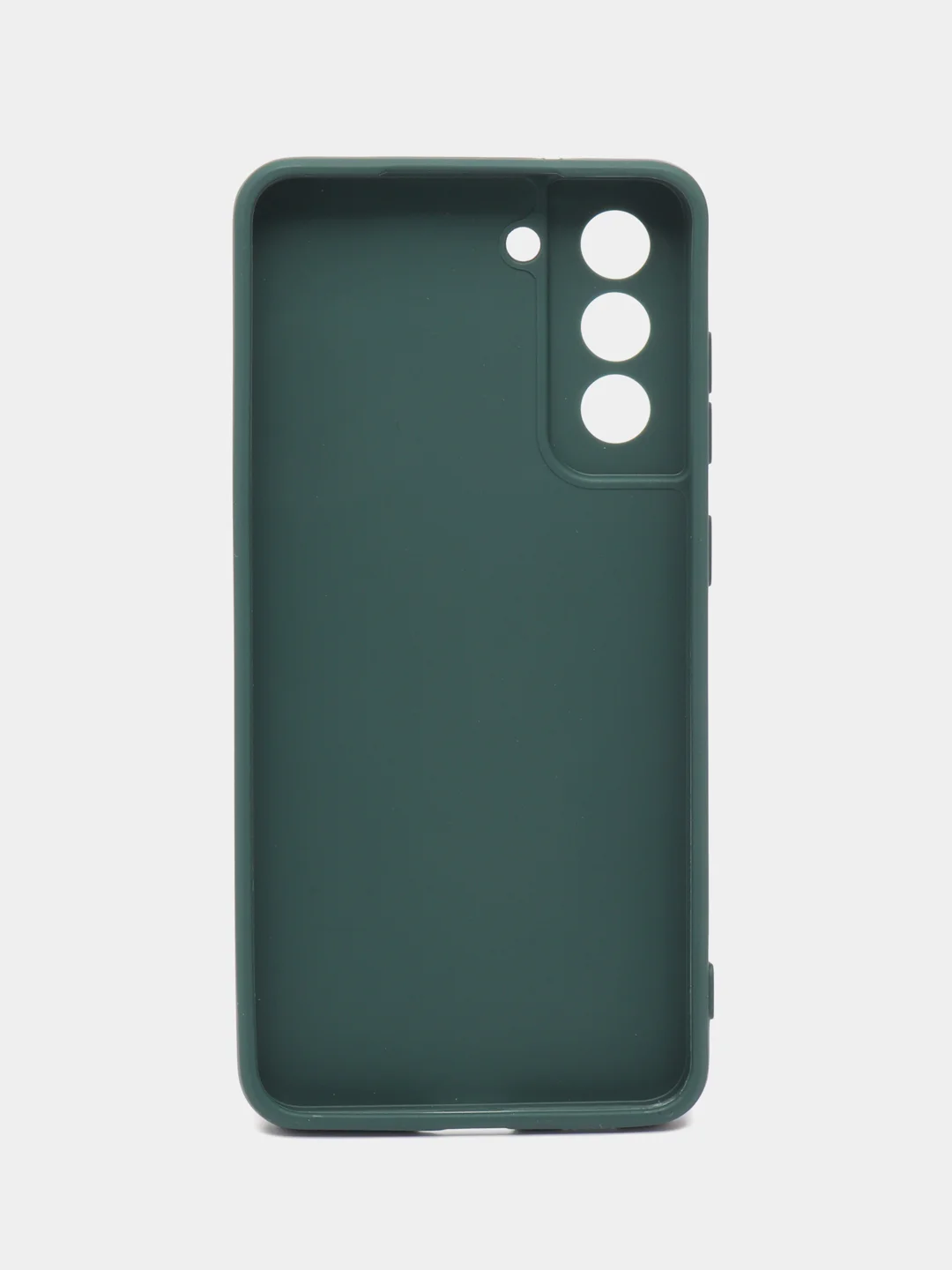 Тёмно-зелёный чехол для Samsung Galaxy S21 FE силиконовый  BROSCORP матовый / прозрачный с защитой камер