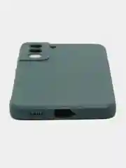 Тёмно-зелёный чехол для Samsung Galaxy S21 FE силиконовый  BROSCORP матовый / прозрачный с защитой камер