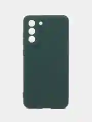 Тёмно-зелёный чехол для Samsung Galaxy S21 FE силиконовый  BROSCORP матовый / прозрачный с защитой камер