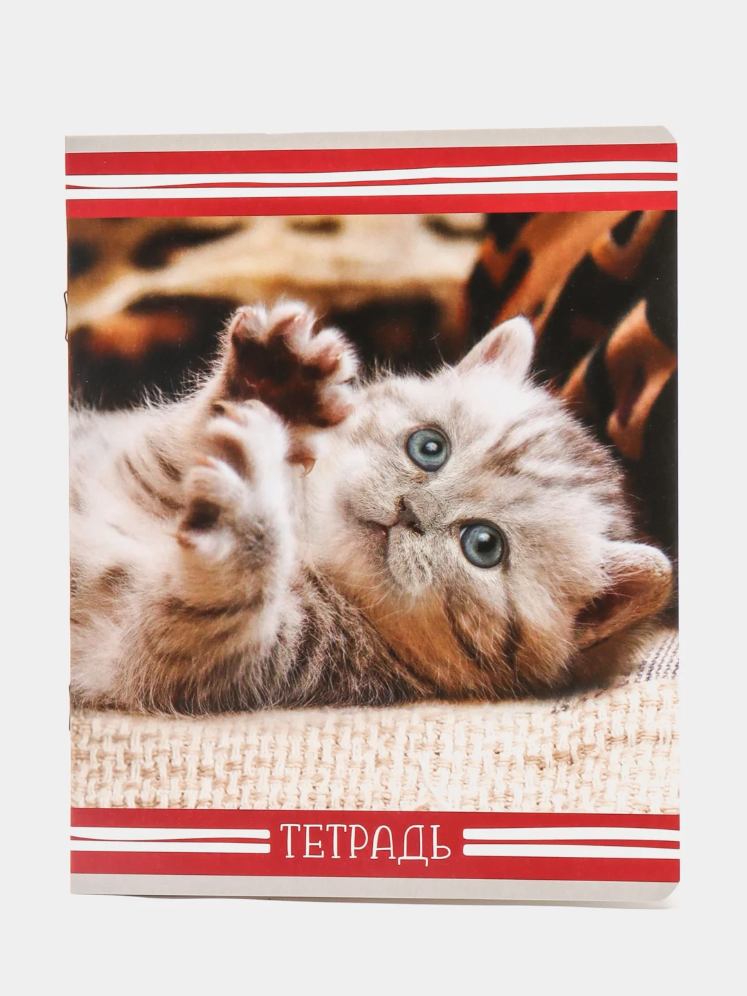 Белый тетрадь в клетку "Котята", 12 листов