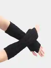 Белый перчатки без пальцев теплые/Митенки рукава женские вязаные/Перчатки аниме/3 цвета
