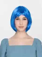 Синий парик Карэ
