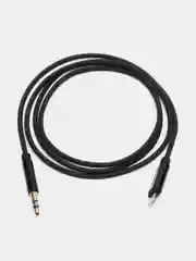 Черный кабель AUX-Lightning, для iPhone, 3,5 jack, 1 м