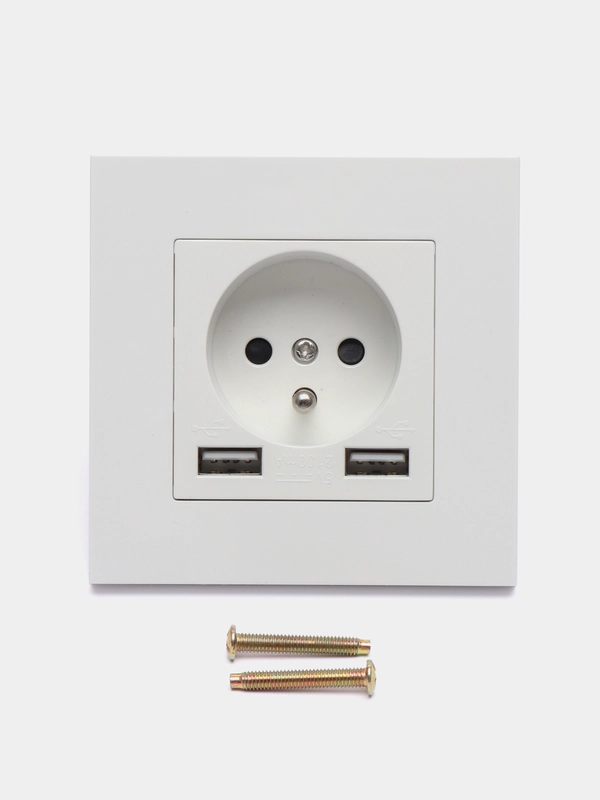 Настенная розетка, с USB разъемами