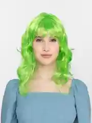 Зеленый парик цветной, длинный, карнавальный, новогодний