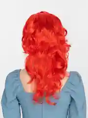 Красный парик цветной, длинный, карнавальный, новогодний