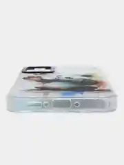 Зеленый накладка для Samsung A34, рисунок с переливом