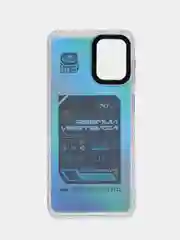 Черный накладка для Samsung A12, рисунок с переливом