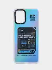 Черный накладка для Samsung A12, рисунок с переливом