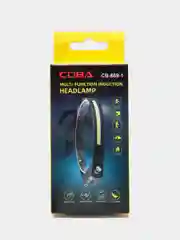 Черный фонарь налобный, аккумуляторный, светодиодный, LED, с сенсорным датчиком, 5 режимов